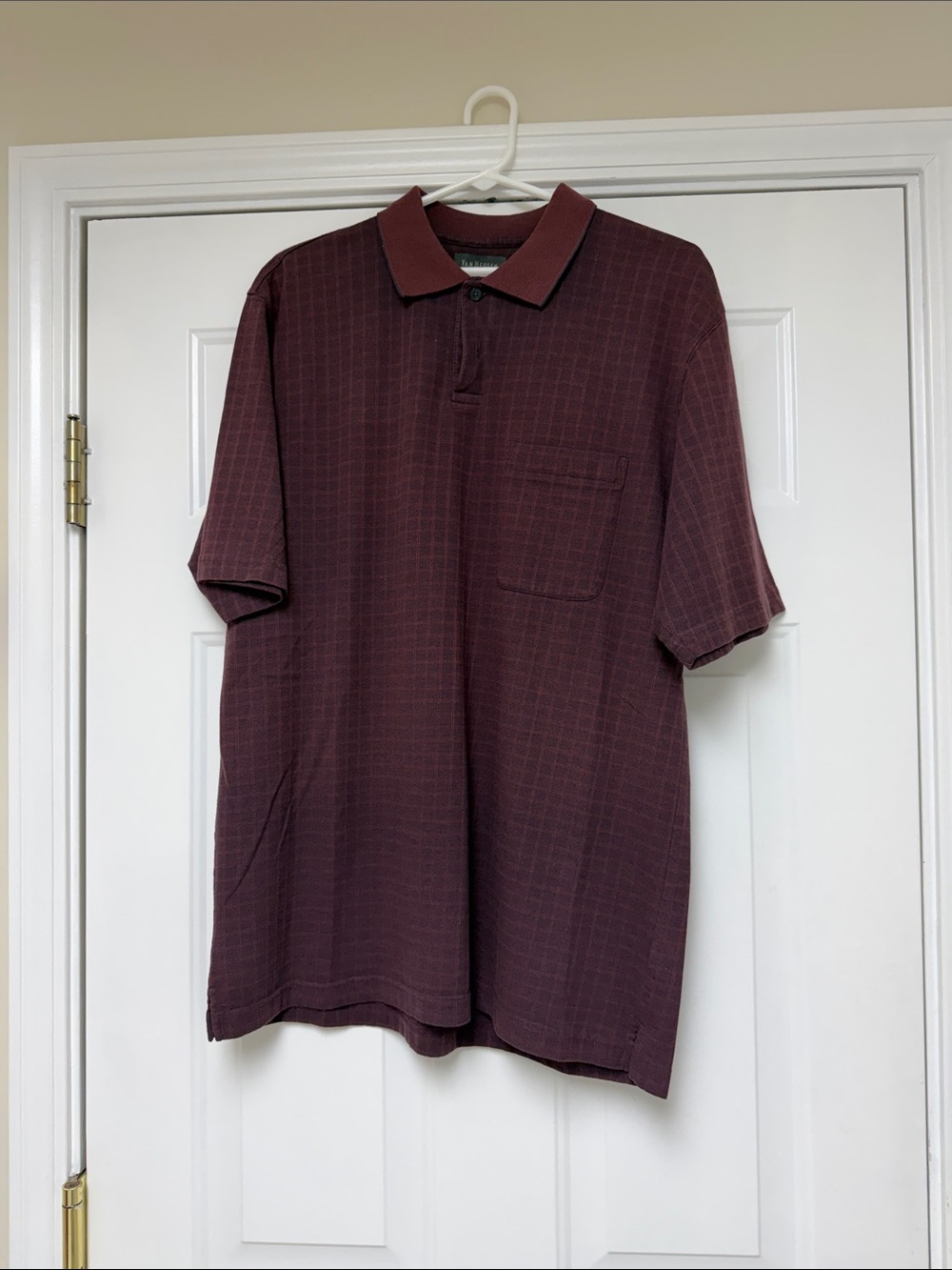 Van Heusen Men's Burgundy Short-Sleeve Polo Shirt